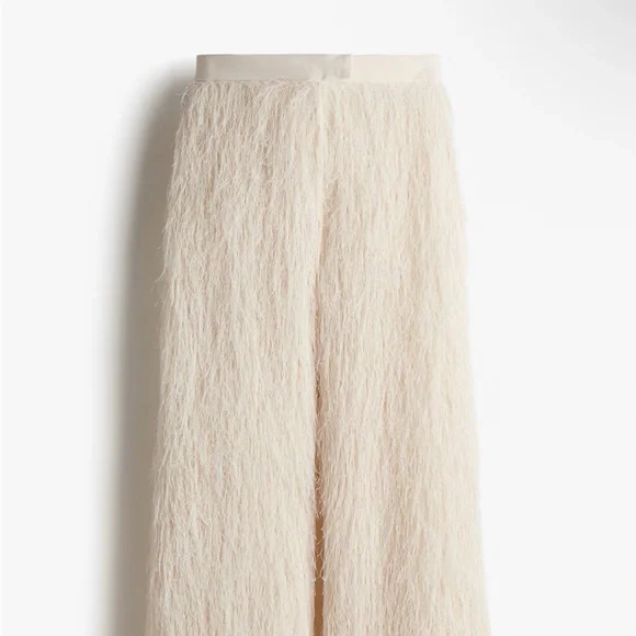 Elegant Cream Fringe Women's Pants